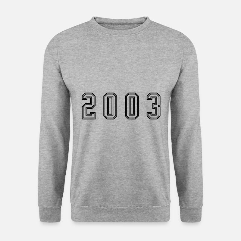 2003 Jahr Zahl - Unisex Pullover - Weißgrau meliert
