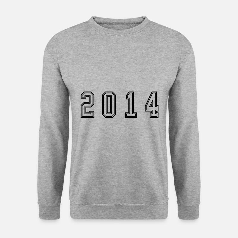 2014 Jahr Zahl - Unisex Pullover - Weißgrau meliert