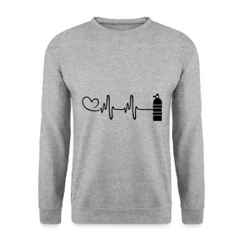 Oxygen Diving Pulse Heart - Unisex Sweatshirt - salt & pepper - Front - Alina (178cm) & Michal (187cm)
