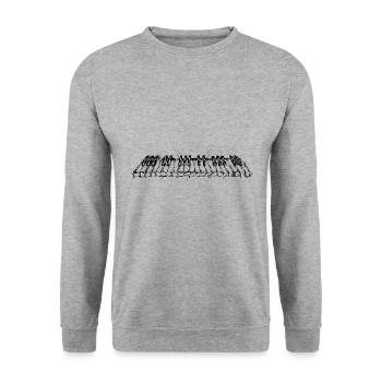 Klavier - Unisex Pullover - Weißgrau meliert - Vorne - Alina (178cm) & Michal (187cm)
