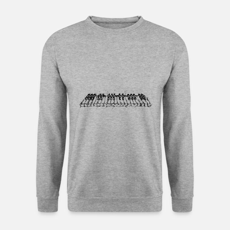 Klavier - Unisex Pullover - Weißgrau meliert