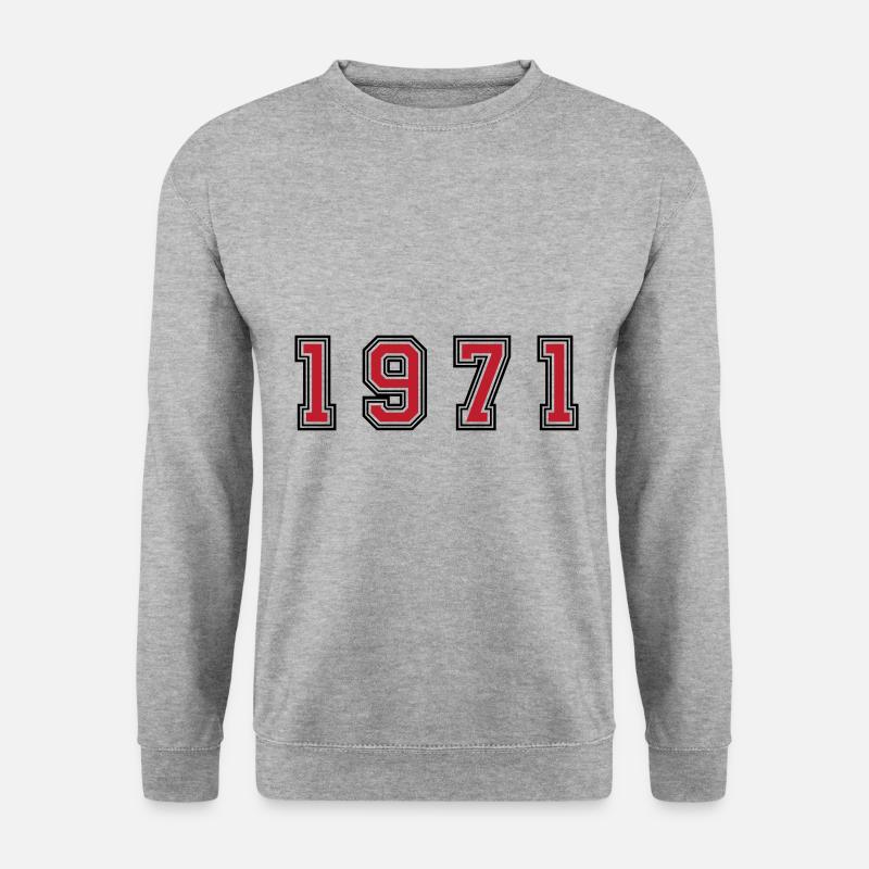 1971 Jahr Zahl - Unisex Pullover - Weißgrau meliert
