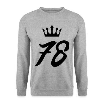 78 Couronne numérique - Sweat-shirt Unisexe - gris chiné - Devant - Alina (178cm) & Michal (187cm)