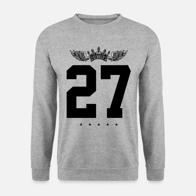 27 Number crown - Unisex Sweatshirt - salt & pepper