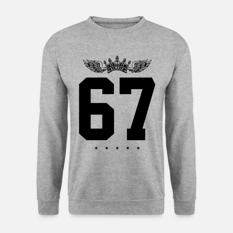 67 Number crown - Unisex Sweatshirt - salt & pepper
