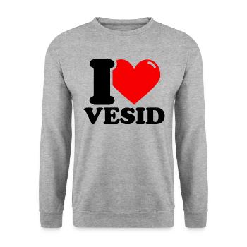 J'adore le prénom Vesid - Sweat-shirt Unisexe - gris chiné - Devant - Alina (178cm) & Michal (187cm)