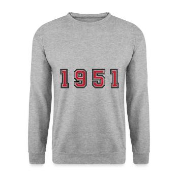1951 year number - Unisex Sweatshirt - salt & pepper - Front - Alina (178cm) & Michal (187cm)
