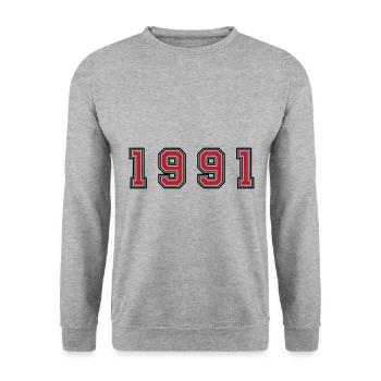 1991 year number - Unisex Sweatshirt - salt & pepper - Front - Alina (178cm) & Michal (187cm)