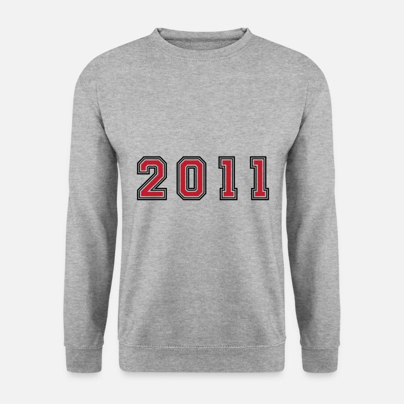 2011 Jahr Zahl - Unisex Pullover - Weißgrau meliert