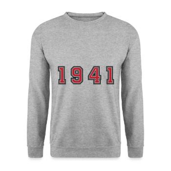 1941 year number - Unisex Sweatshirt - salt & pepper - Front - Alina (178cm) & Michal (187cm)
