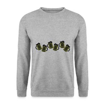 Beer Beer Mug Symbol Booze Beer Glass - Unisex Sweatshirt - salt & pepper - Front - Alina (178cm) & Michal (187cm)