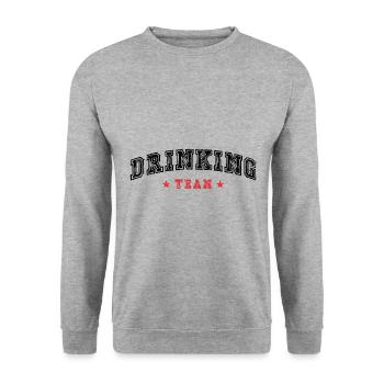 Drinking Team - Unisex Pullover - Weißgrau meliert - Vorne - Alina (178cm) & Michal (187cm)
