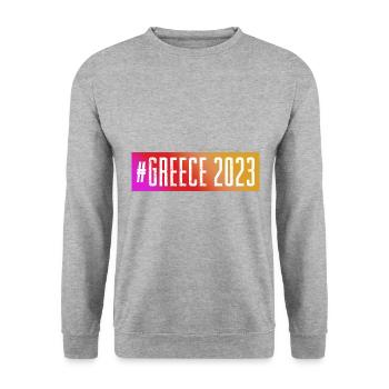 Greece 2023 - Unisex Pullover - Weißgrau meliert - Vorne - Alina (178cm) & Michal (187cm)