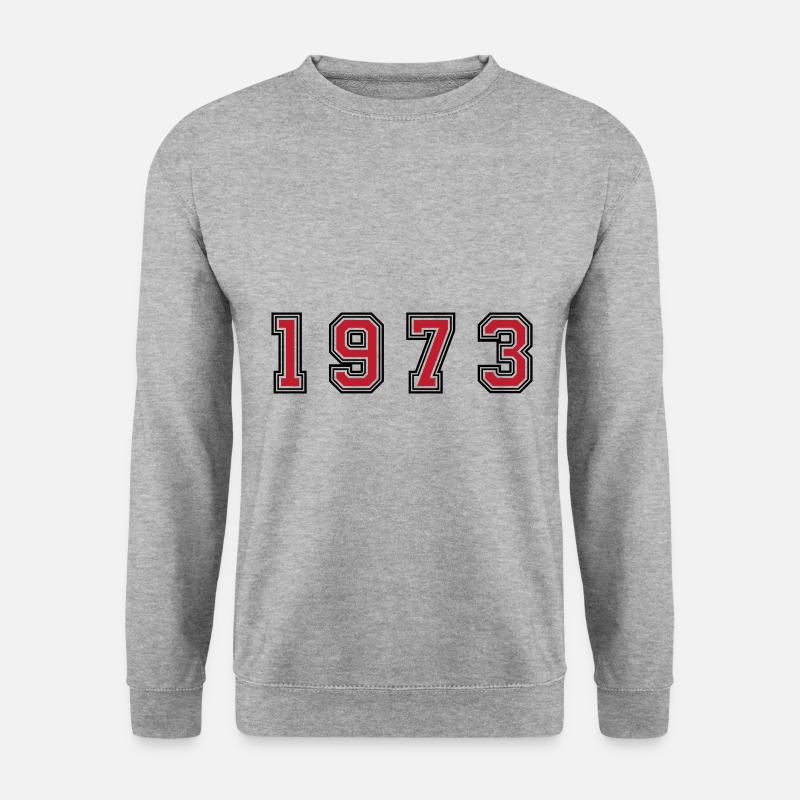 1973 Jahr Zahl - Unisex Pullover - Weißgrau meliert