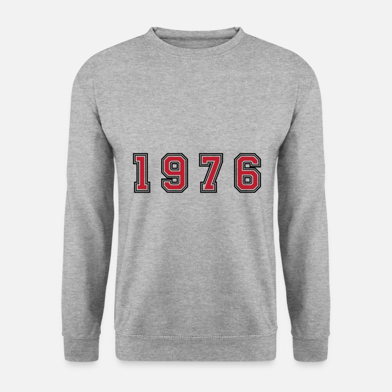1976 Jahr Zahl - Unisex Pullover - Weißgrau meliert