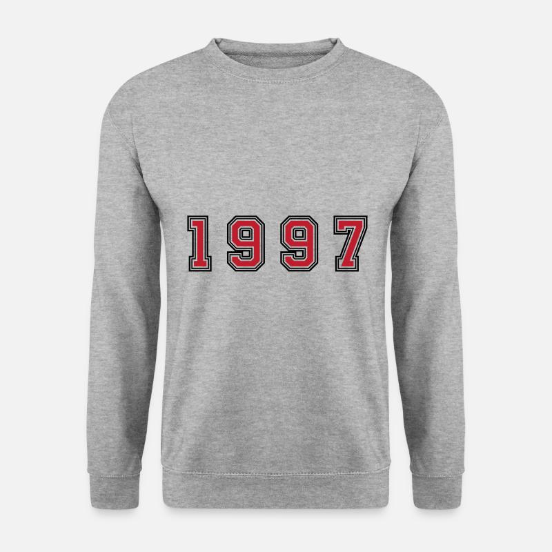 1997 Jahr Zahl - Unisex Pullover - Weißgrau meliert