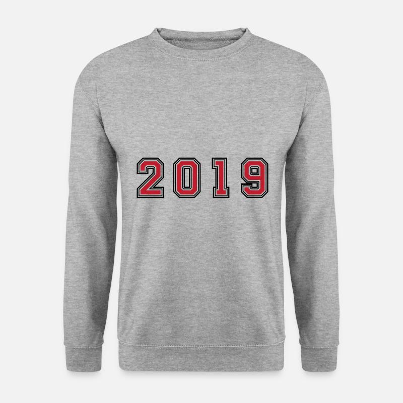 2019 year number - Unisex Sweatshirt - salt & pepper