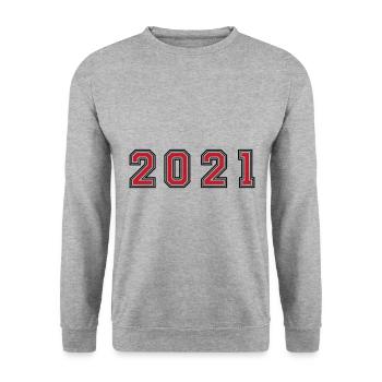 2021 year number - Unisex Sweatshirt - salt & pepper - Front - Alina (178cm) & Michal (187cm)