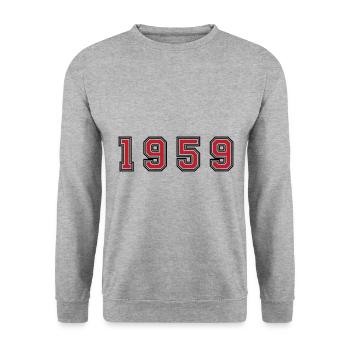 1959 year number - Unisex Sweatshirt - salt & pepper - Front - Alina (178cm) & Michal (187cm)