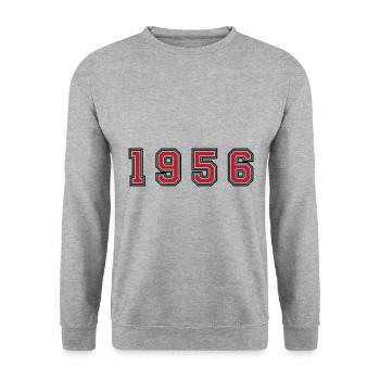 1956 year number - Unisex Sweatshirt - salt & pepper - Front - Alina (178cm) & Michal (187cm)