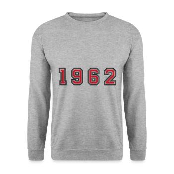 Numéro de l’année 1962 - Sweat-shirt Unisexe - gris chiné - Devant - Alina (178cm) & Michal (187cm)