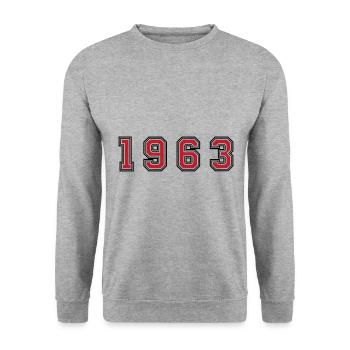 1963 year number - Unisex Sweatshirt - salt & pepper - Front - Alina (178cm) & Michal (187cm)