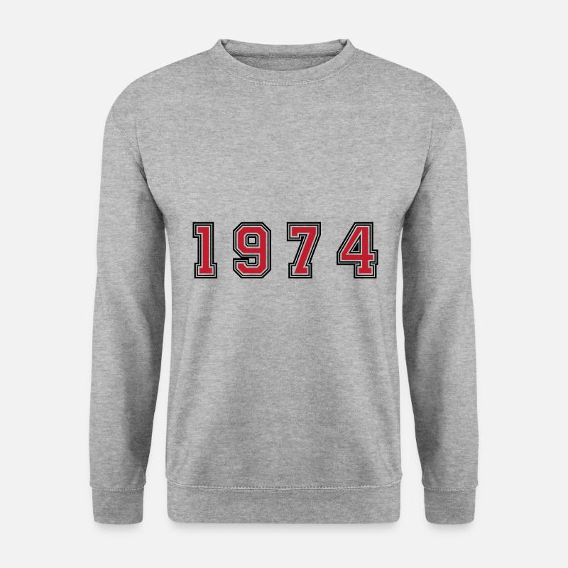 1974 Jahr Zahl - Unisex Pullover - Weißgrau meliert