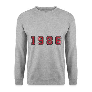 Numéro de l’année 1986 - Sweat-shirt Unisexe - gris chiné - Devant - Alina (178cm) & Michal (187cm)