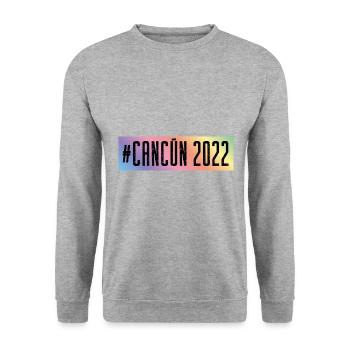 Cancun 2022 - Sweat-shirt Unisexe - gris chiné - Devant - Alina (178cm) & Michal (187cm)