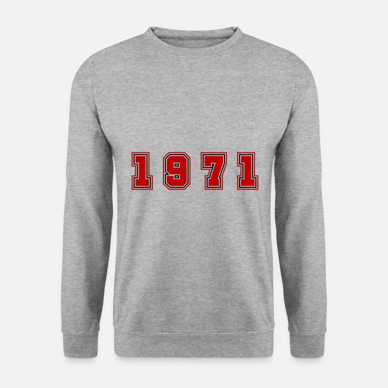 1971 Jahr Zahl - Unisex Pullover - Weißgrau meliert