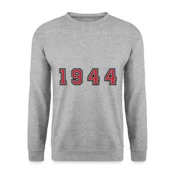 Numéro de l’année 1944 - Sweat-shirt Unisexe - gris chiné - Devant - Alina (178cm) & Michal (187cm)