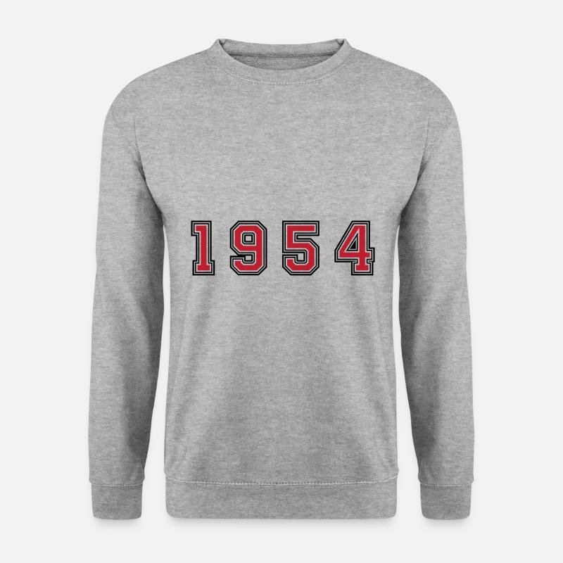 1954 Jahr Zahl - Unisex Pullover - Weißgrau meliert