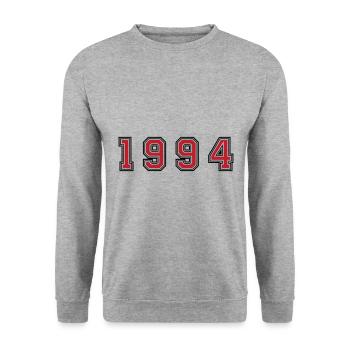 1994 Jahr Zahl - Unisex Pullover - Weißgrau meliert - Vorne - Alina (178cm) & Michal (187cm)
