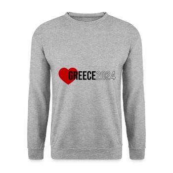 Greece 2024 Heart Holiday - Unisex Sweatshirt - salt & pepper - Front - Alina (178cm) & Michal (187cm)