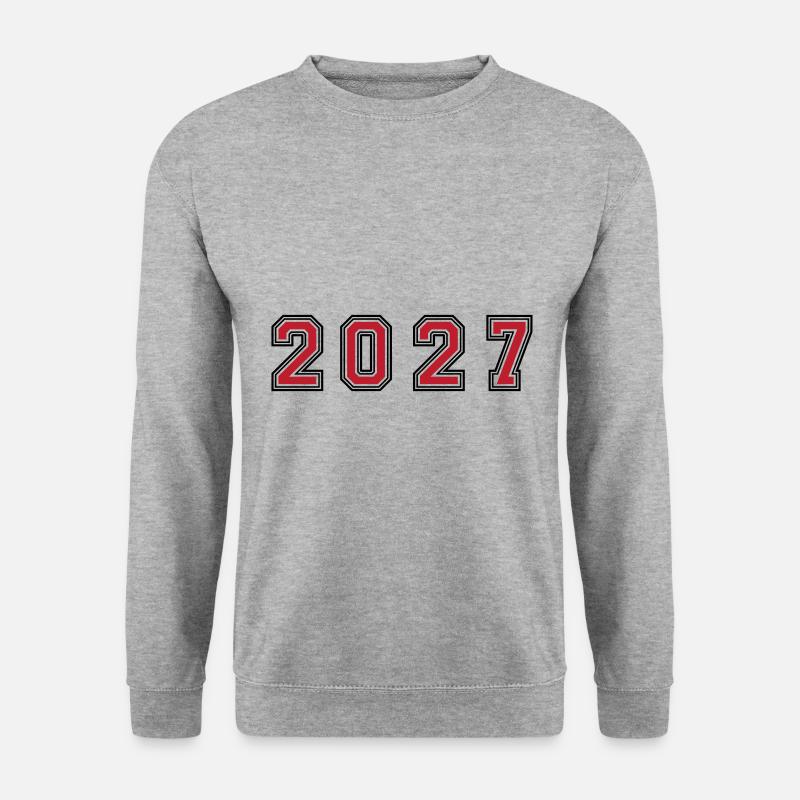 2027 Jahr Zahl - Unisex Pullover - Weißgrau meliert