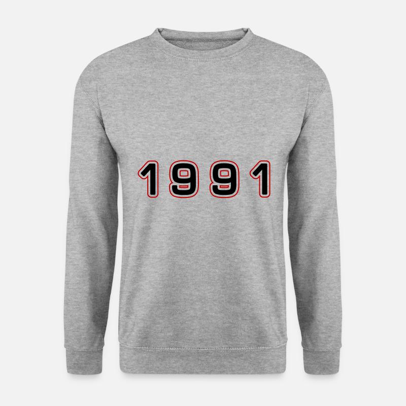 1991 Jahr Zahl - Unisex Pullover - Weißgrau meliert
