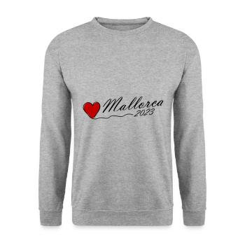 Majorque 2023 Coeur - Sweat-shirt Unisexe - gris chiné - Devant - Alina (178cm) & Michal (187cm)