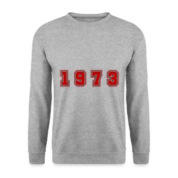 Numéro de l’année 1973 - Sweat-shirt Unisexe - gris chiné - Devant - Alina (178cm) & Michal (187cm)