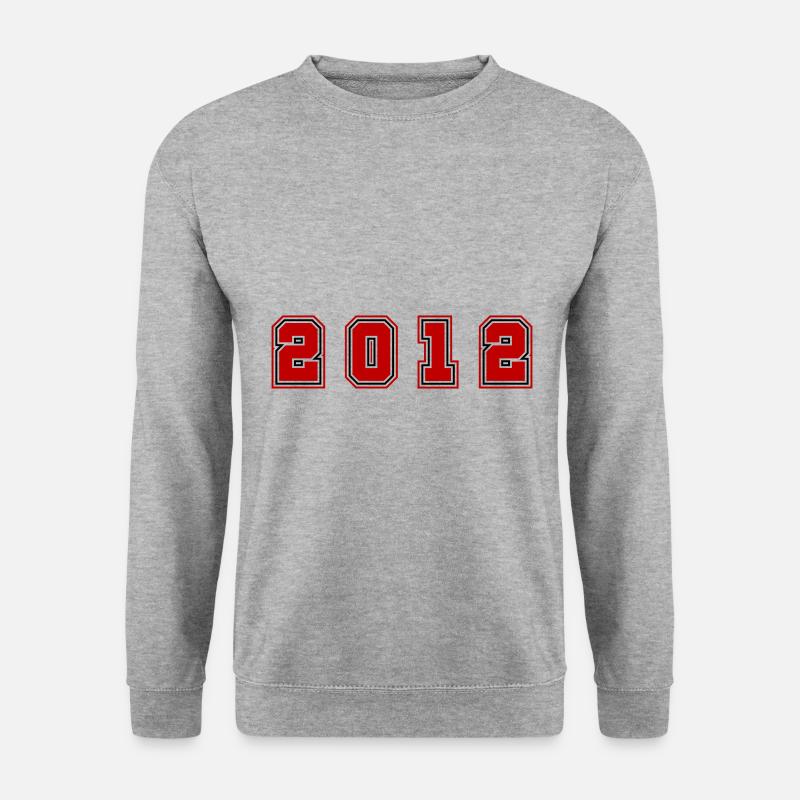 2012 Jahr Zahl - Unisex Pullover - Weißgrau meliert