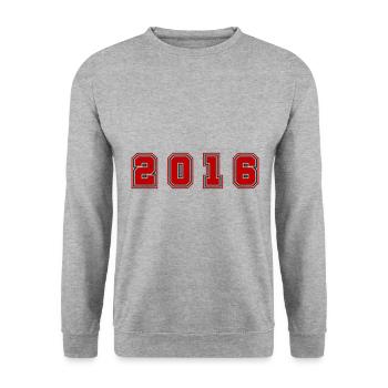 2016 Year Number - Unisex Sweatshirt - salt & pepper - Front - Alina (178cm) & Michal (187cm)