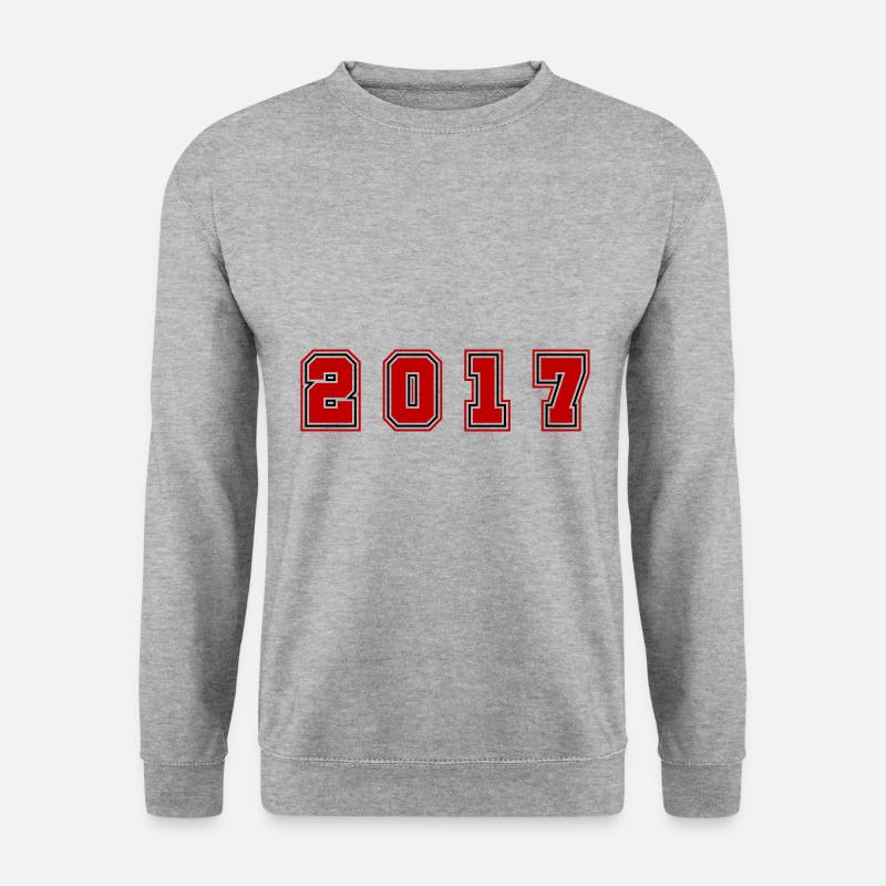 2017 Jahr Zahl - Unisex Pullover - Weißgrau meliert