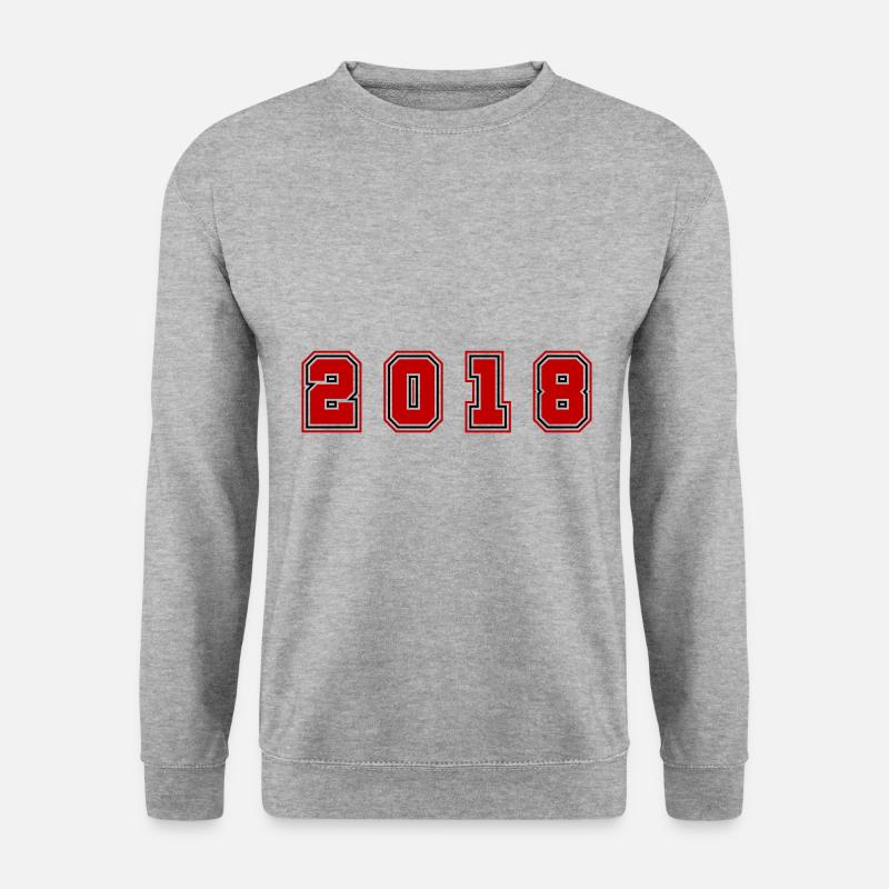 2018 Jahr Zahl - Unisex Pullover - Weißgrau meliert
