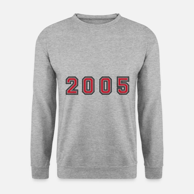2005 Jahr Zahl - Unisex Pullover - Weißgrau meliert