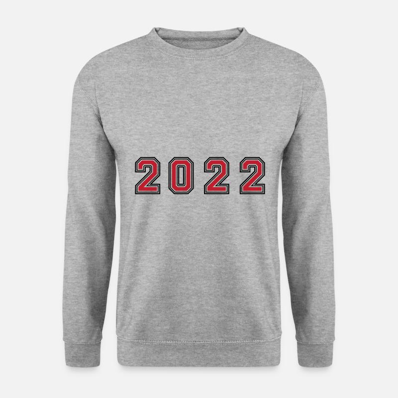 2022 Jahr Zahl - Unisex Pullover - Weißgrau meliert