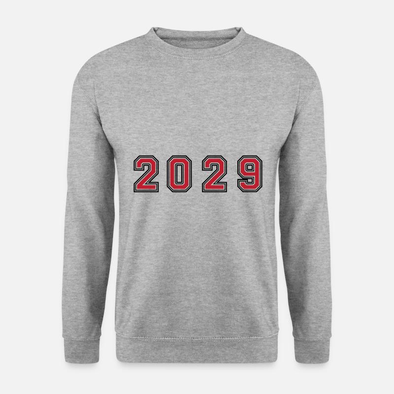 2029 Jahr Zahl - Unisex Pullover - Weißgrau meliert