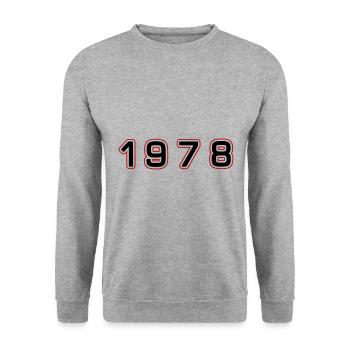 Numéro de l’année 1978 - Sweat-shirt Unisexe - gris chiné - Devant - Alina (178cm) & Michal (187cm)