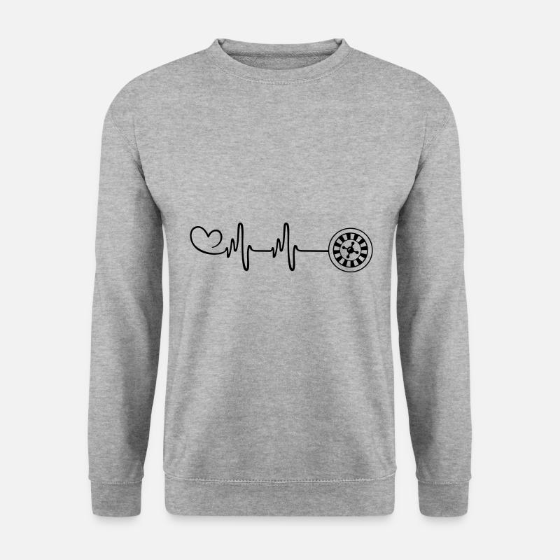 Roulette Puls Herz - Unisex Pullover - Weißgrau meliert