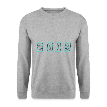 Numéro de l’année 2013 - Sweat-shirt Unisexe - gris chiné - Devant - Alina (178cm) & Michal (187cm)