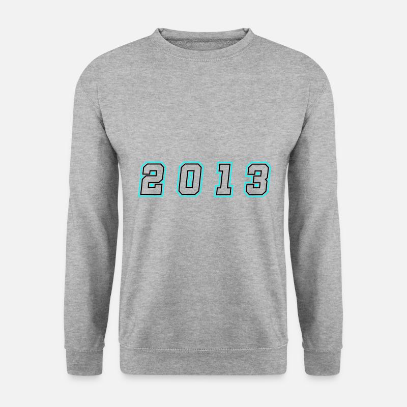 2013 Jahr Zahl - Unisex Pullover - Weißgrau meliert