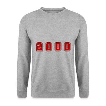 Numéro de l’année 2000 - Sweat-shirt Unisexe - gris chiné - Devant - Alina (178cm) & Michal (187cm)